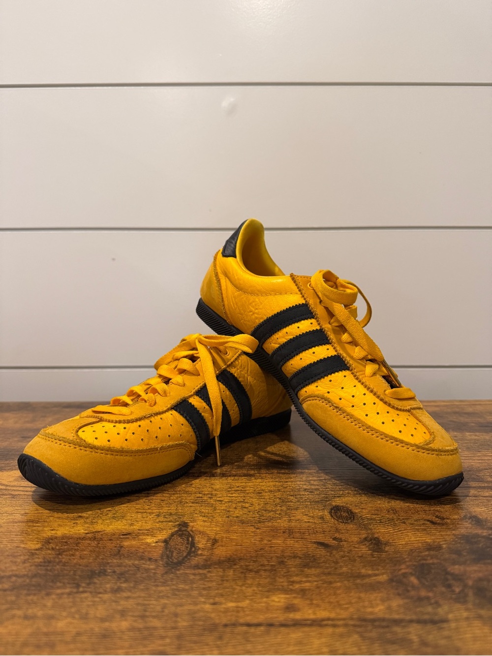 adidas Japan Shoes in Crew Yellow / Core Black / Gold Metallic, style JI2665
